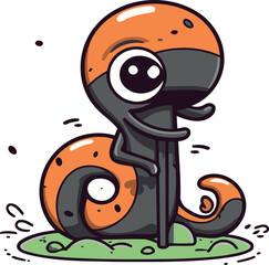 Cartoon monster. Vector illustration on white background. Cute monster.