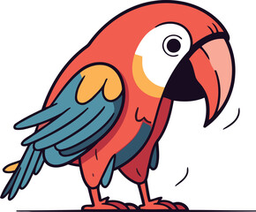 Fototapeta premium Cute parrot. Vector illustration in doodle style.