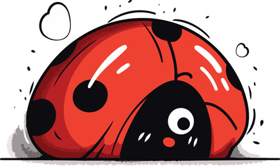 Cartoon ladybug. Vector illustration of a cute ladybug.