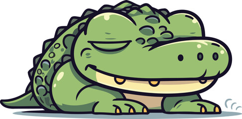 Crocodile vector illustration. Cute cartoon crocodile.