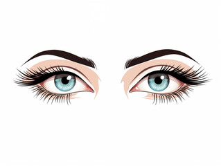 Illustration of woman's eyes and eyebrows on white background