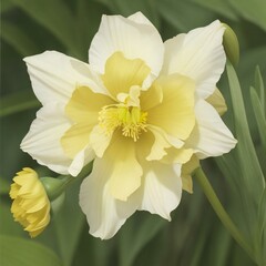 a bouquet of yellow daffodils on a white background