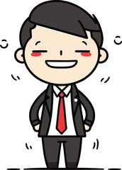 Businessman Smiling   Cartoon Vector Illustration