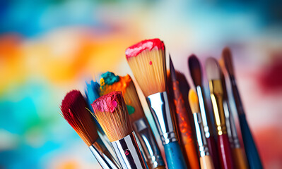 Fototapeta premium brushes and paints ai generative
