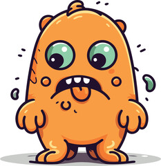 Funny cartoon monster. Vector illustration isolated on a white background.