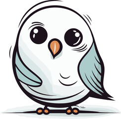 Cute cartoon owl. Vector illustration isolated on a white background.