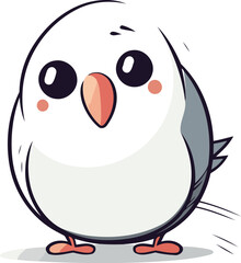 Cute cartoon penguin. Vector illustration isolated on white background.