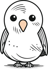Cartoon owl on white background. Vector illustration in cartoon style.