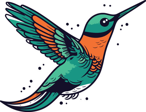 recommend clip art: Hummingbird vector illustration. Isolated hummingbird on white background.
