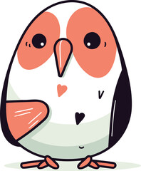 Cute little penguin. Vector illustration in cartoon style. Isolated on white background.