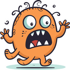 Angry cartoon monster. Vector illustration. eps10. editable.