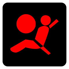 Vector graphic of airbag malfunction vehicle warning light