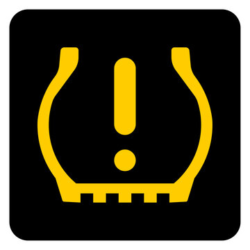 Vector graphic of tyre pressure monitoring system warning light