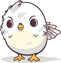 Cute little chick isolated on a white background. Vector illustration.