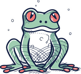 Frog. Vector illustration of a frog. Hand drawn frog.