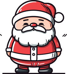 Cartoon Santa Claus character. Vector illustration. Merry Christmas and Happy New Year.