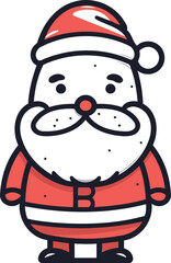Cute Santa Claus. Merry Christmas and Happy New Year. Vector illustration