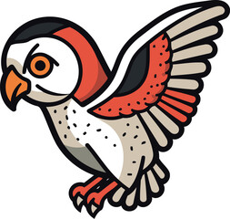 Owl cartoon icon. Bird animal and nature theme. Isolated design. Vector illustration