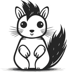 Cute cartoon squirrel. Vector illustration isolated on a white background.