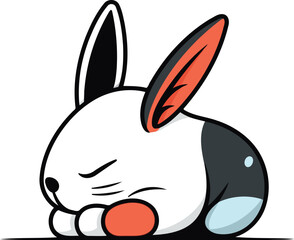 Cute cartoon rabbit isolated on a white background. Vector illustration.