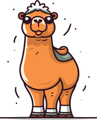 Cute camel cartoon character. Vector illustration in a flat style.