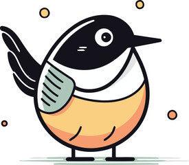 Cute cartoon bird. Vector illustration isolated on a white background.