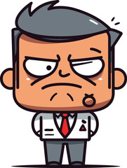 Angry Businessman   Cartoon Vector Illustration