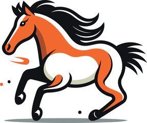 Obraz na płótnie Canvas Horse running on a white background. Vector illustration for your design