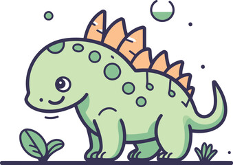 Cute dinosaur vector illustration. Cute cartoon dino character.