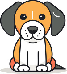Cute dog character vector illustration. Cute cartoon dog icon.