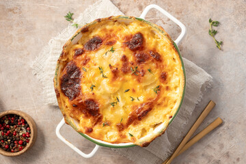potato casserole with cream, gratin dauphinois