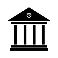 bank icon line art design vector illustration.