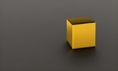 Golden cubic structure with a dark background