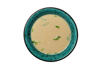 Asian soup with seafood in a plate