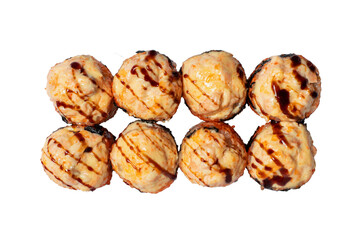 set of sushi, rolls on a white background