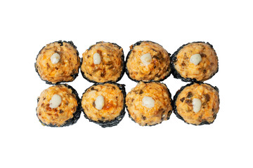 set of sushi, rolls on a white background