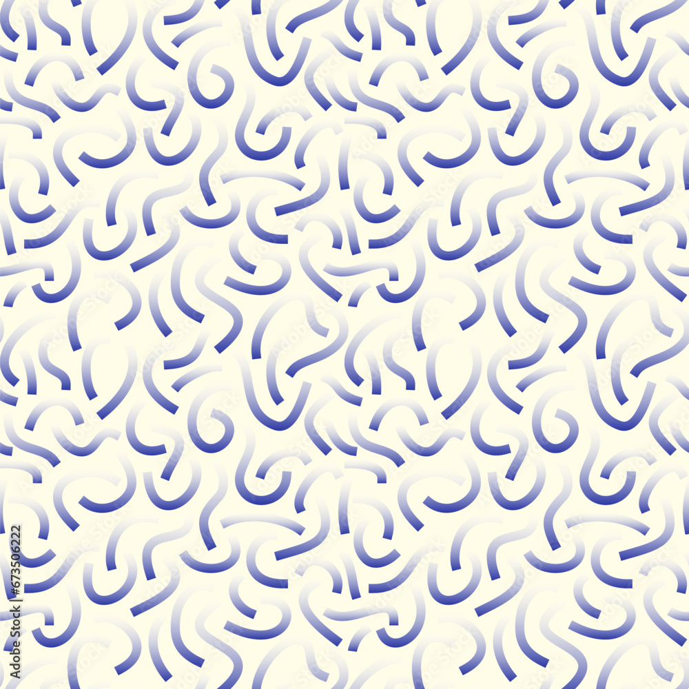 Poster blue and white gradient curved lines isolated on white background. transparent bold squiggles.