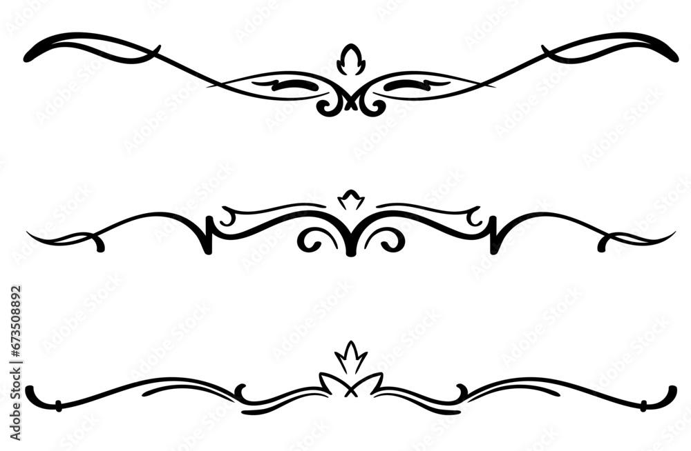 Poster set of 3 floral text dividers with copy spaces for text caption.