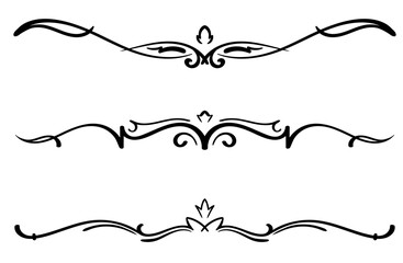 Set of 3 floral text dividers with copy spaces for text caption.