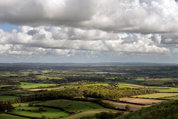 Naklejka premium View of Arlington reservoir in autumn, East Sussex, England