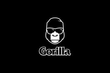 Simple gorilla cartoon vector logo template