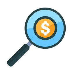 coin with magnifying glass