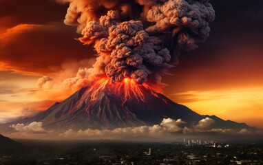 Volcano eruption in Mexico