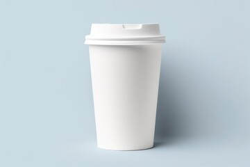 Takeaway coffee cup on light blue pastel background