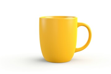 Yellow Mug Mockup on white background. Close up of Blank mug mockup isolated on white background. Tea Mug. Coffee Mug. Blank product