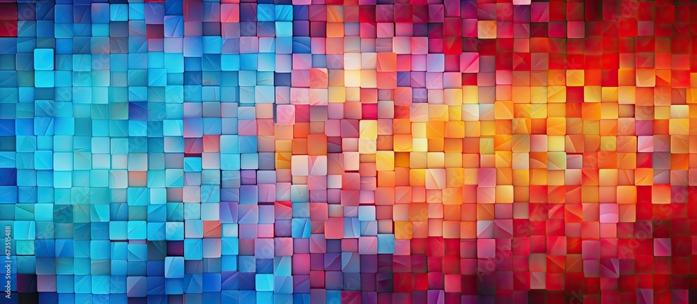 Poster a vibrant and artistic mosaic design with abstract patterns suitable for use as a background in text