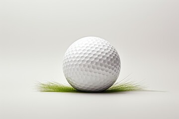 golf ball with grass on white background