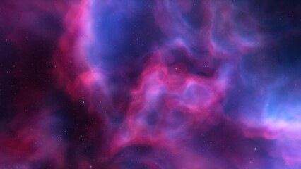 Cosmic background with a blue purple nebula and stars
