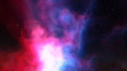Cosmic background with a blue purple nebula and stars
