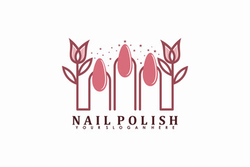 nail salon logo design vector with creative nail polish beauty